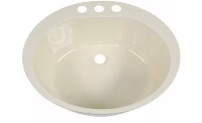 Lippert Better Bath Oval Lavatory Sink - 14" x 17", Parchment• 209354