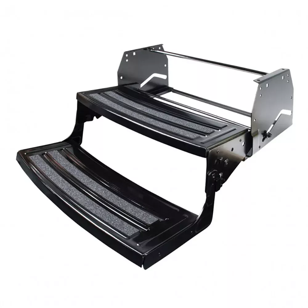 Lippert Double Radius Manual Steps, 24" Wide, 7" Rise