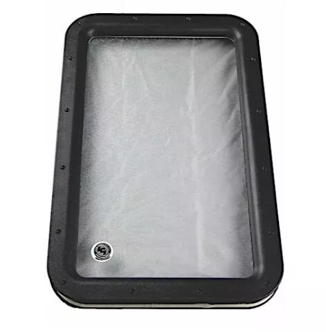 Lippert Inner & Outer Entry Door Replacement window Frame With Seal - 12" x 21" - Black• 363370