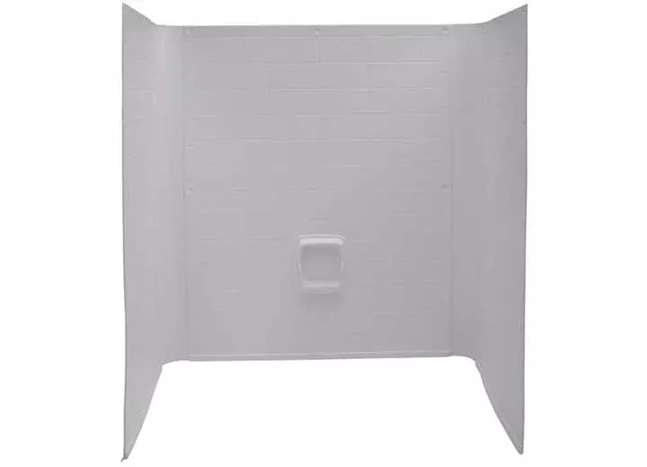 Lippert RV Shower Surround - 24"D x 46"W x 62"H, White, Tile• 210398