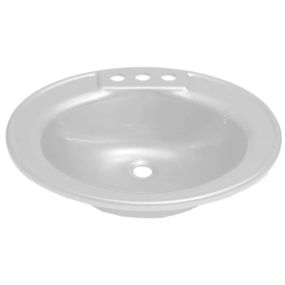 Lippert Single Oval Lavatory Sink, 17" x 20" x 7", White