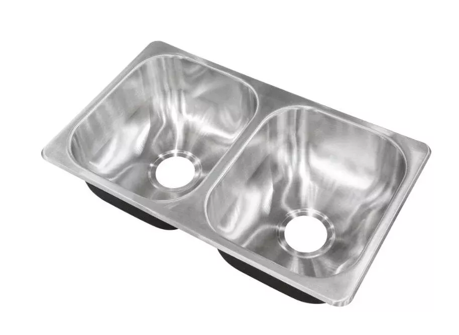 Lippert Stainless Steel Drop-In Rectangular Double Bowl Kitchen Sink (27″L x 16″W)• 388412