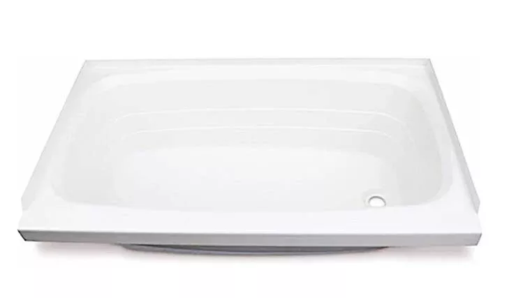 Lippert White Plastic Rectangular Bath Tub with Right Hand Drain (46"L x 24"W)• 209683