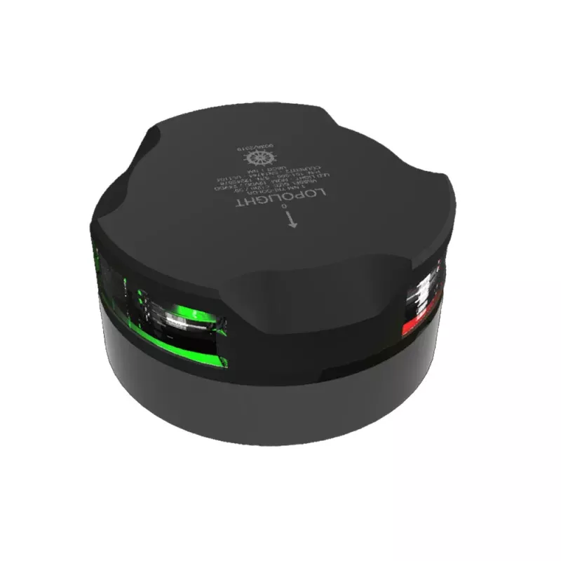Lopolight Series 101-005 – Tri-Color Navigation Light – 1NM – Horizontal Mount -Black Housing