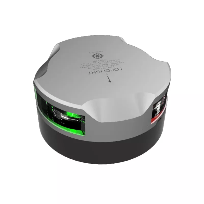 Lopolight Series 101-005 – Tri-Color Navigation Light – 1NM – Horizontal Mount -Silver Housing