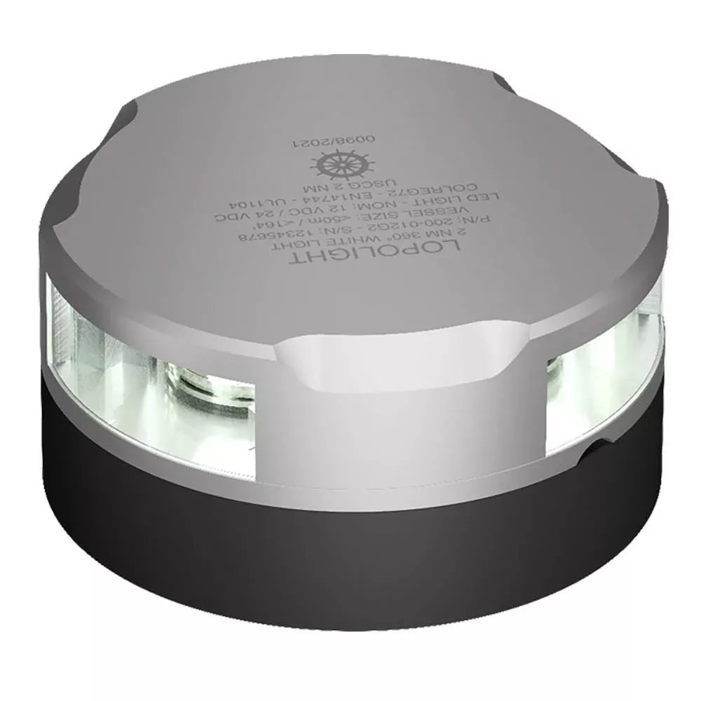 Lopolight Series 200-012 – Anchor Light – 2NM – Horizontal Mount – White – Silver Housing