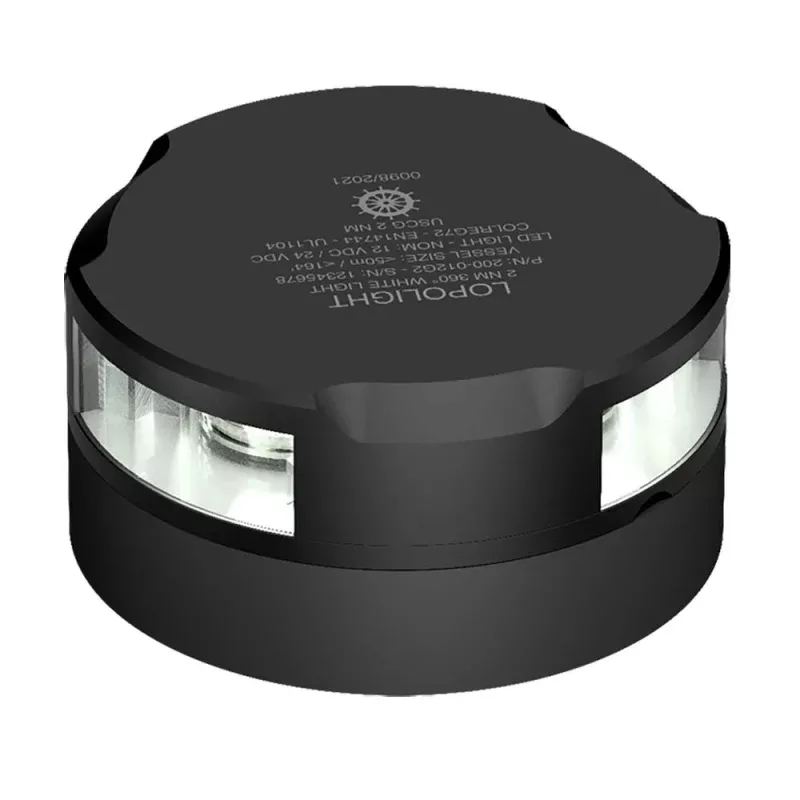 Lopolight Series 200-012 – Strobe Light – 2NM – Horizontal Mount – White – Black Housing