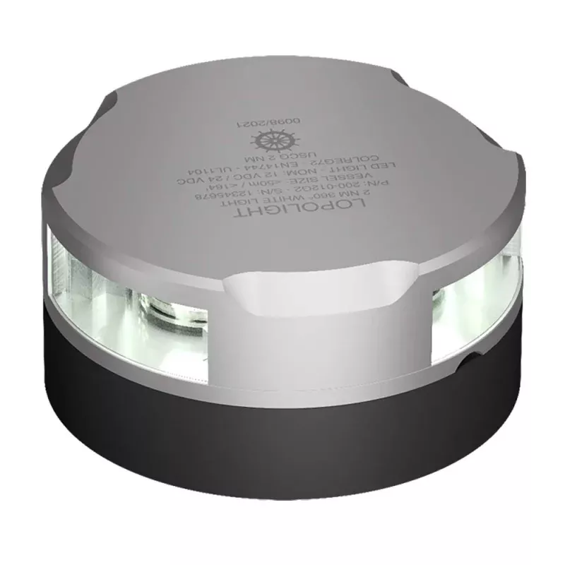 Lopolight Series 200-012 – Strobe Light – 2NM – Horizontal Mount – White – Silver Housing