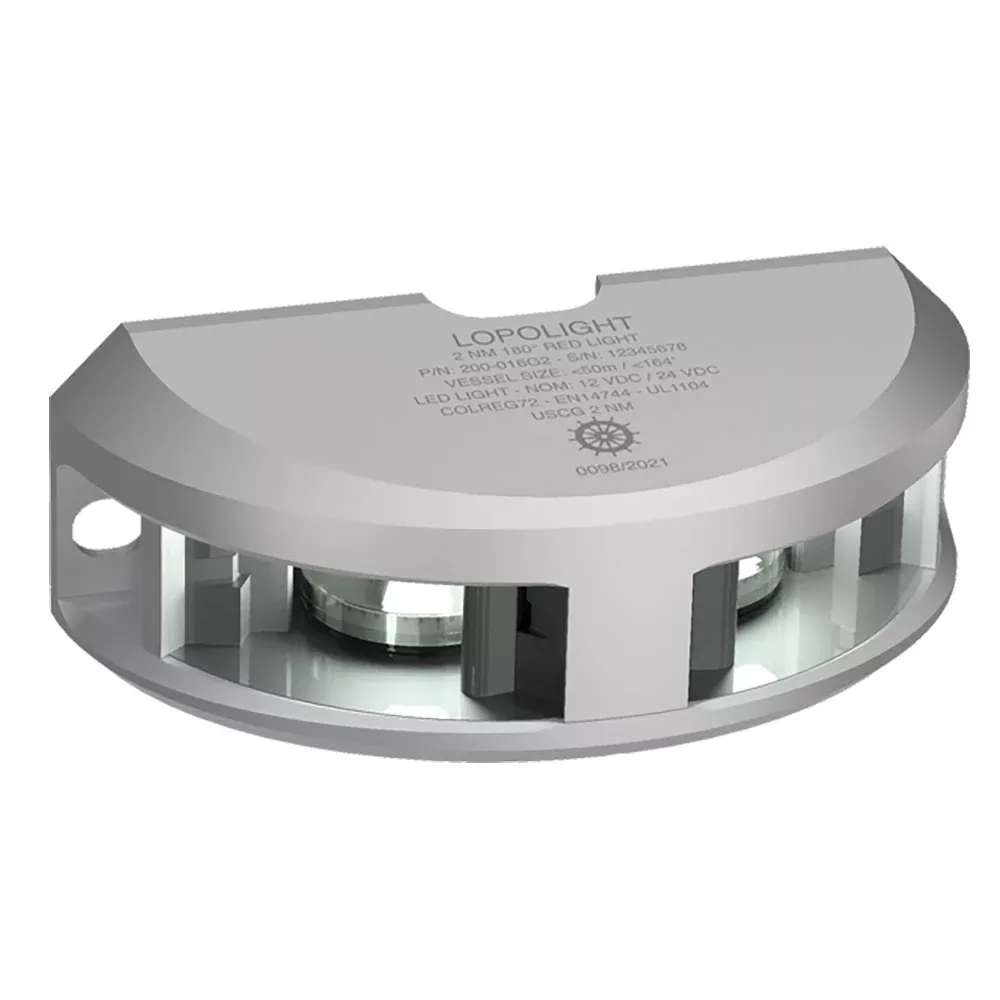 Lopolight Series 200-024 – Navigation Light – 2NM – Vertical Mount – White – Silver Housing