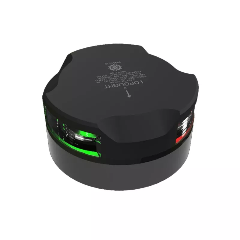 Lopolight Series 201-005 – Tri-Color Navigation Light – 2NM – Horizontal Mount – Black Housing