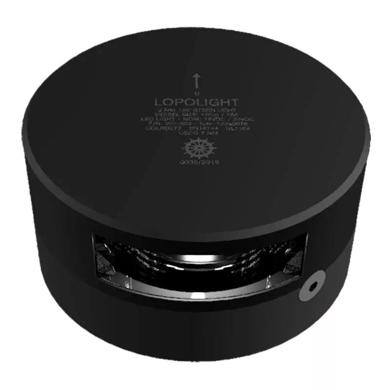 Lopolight Series 301-005 – Stern Light – 2NM – Horizontal Mount – White – Black Housing