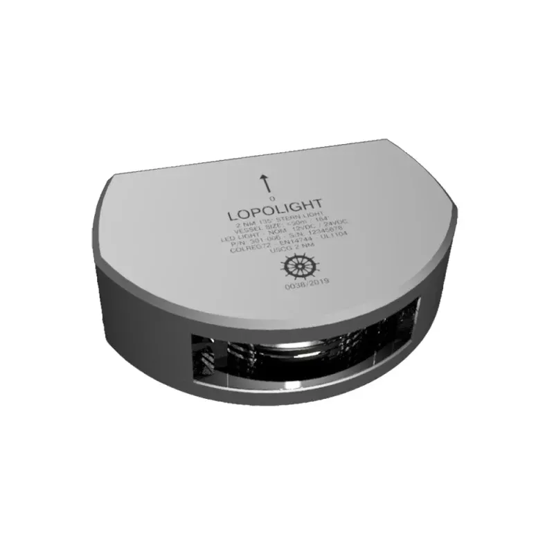 Lopolight Series 301-006 – Stern Light – 2NM – Vertical Mount – White – Silver Housing