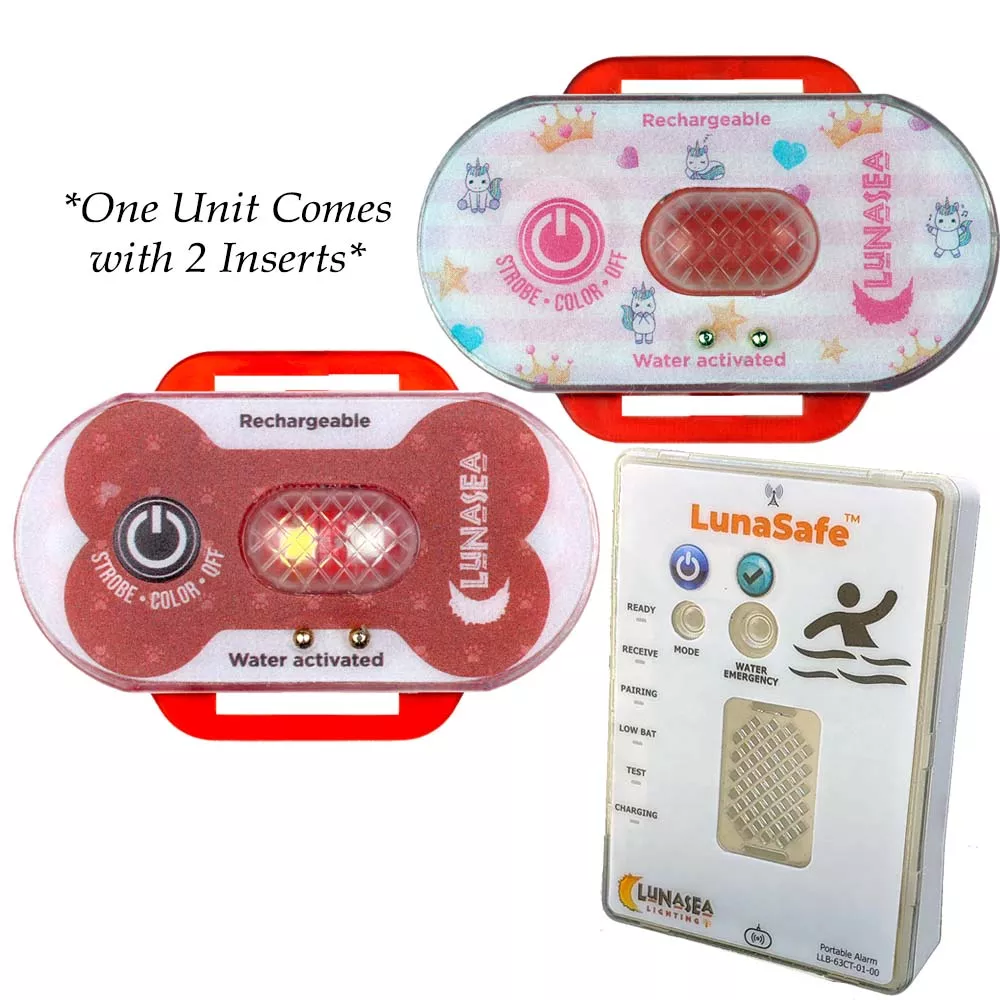 Lunasea Child/Pet Safety Water Activated Strobe Light w/RF Transmitter – Red Case