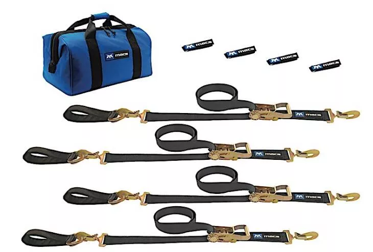 Mac’s Ultra Pack Tie Down Strap Kit – Axle Straps & 6 ft. Sewn End Ratchet Straps• 511206