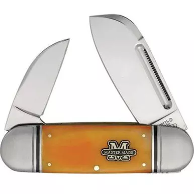 Marbles Large Toenail Orange Bone Folding Knife