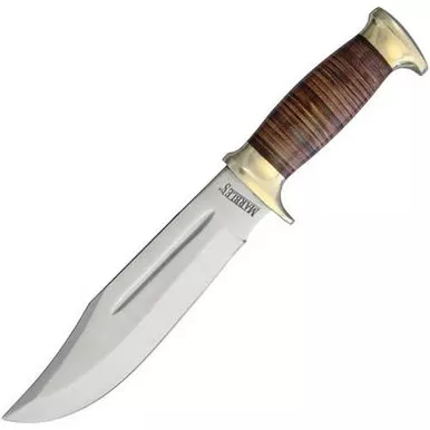 Marbles Stacked Leather Hunter Fixed Blade Knife