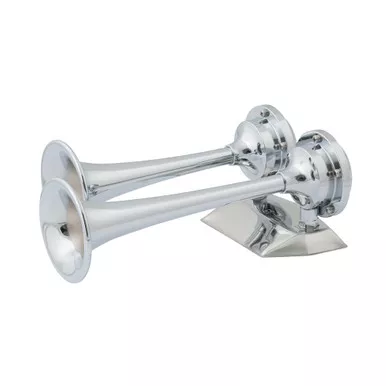 Marinco 12V Chrome Dual Trumpet Mini Air Horn
