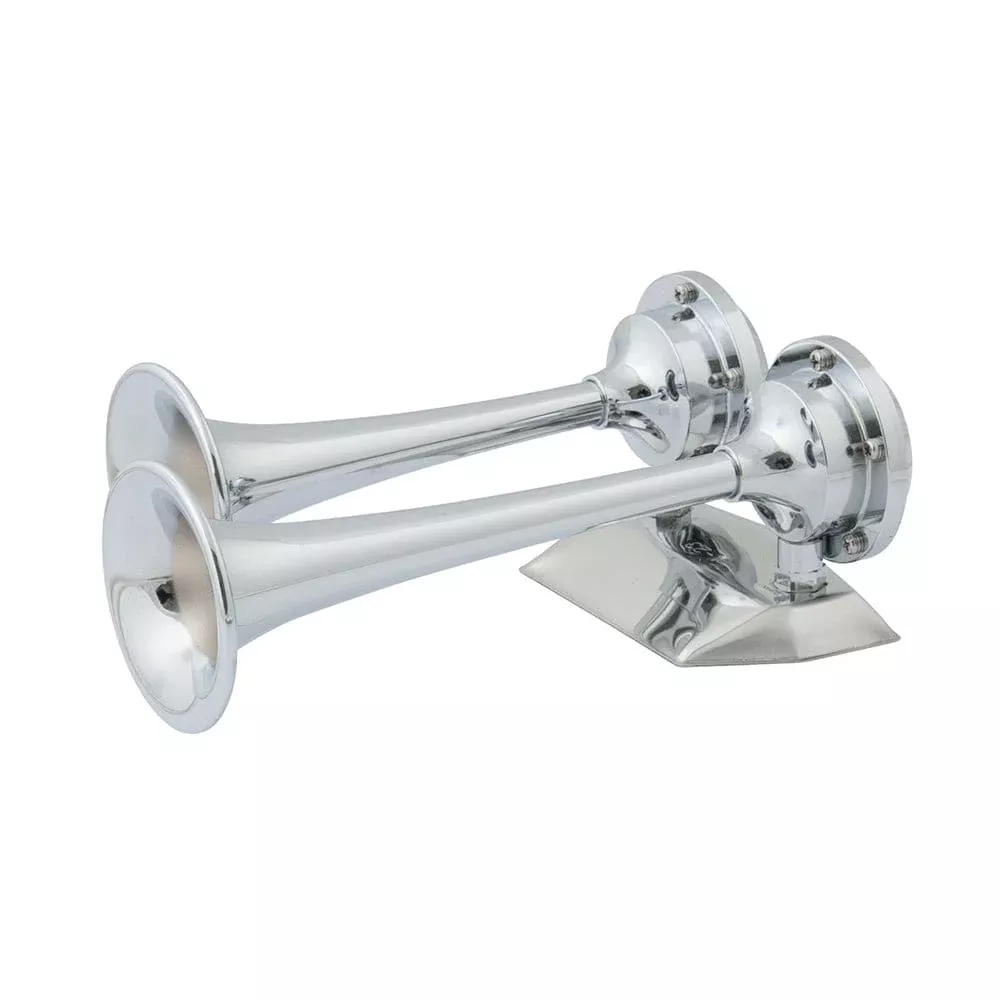 Marinco 12V Chrome Plated Dual Trumpet Mini Air Horn