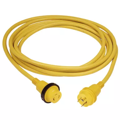 Marinco 25-Foot Yellow 30A Molded Shore Power Cordset