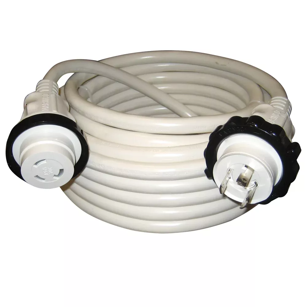 Marinco 30A 125V Molded Standard Cordset – White – 50′ [199120]