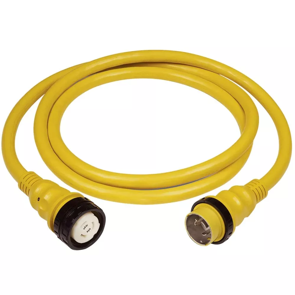 Marinco 50Amp 125/250V Shore Power Cable – 25′ – Yellow
