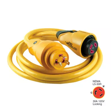 Marinco EEL Yellow 12-Foot 30-Amp Shore Power Cordset