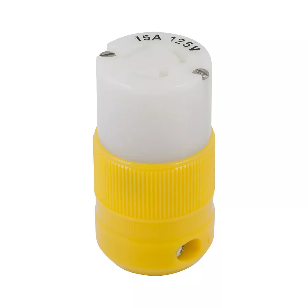 Marinco Locking Connector – 15A, 125V – Yellow [4731CR]