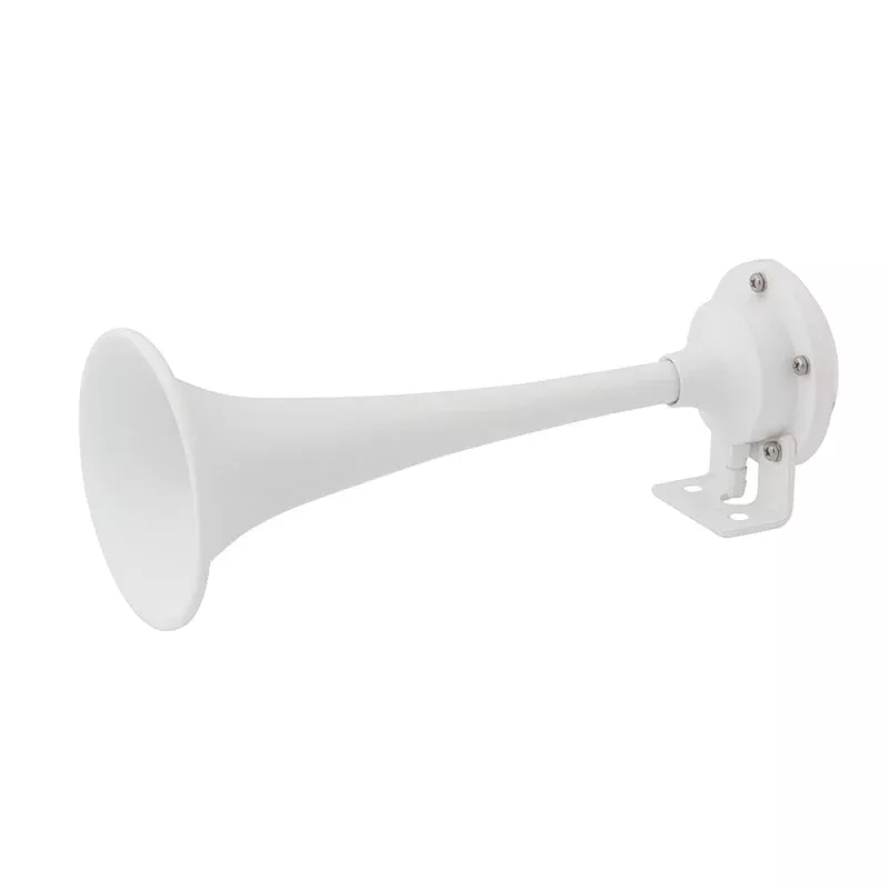 Marinco White Epoxy Coated Single Trumpet Mini Air Horn