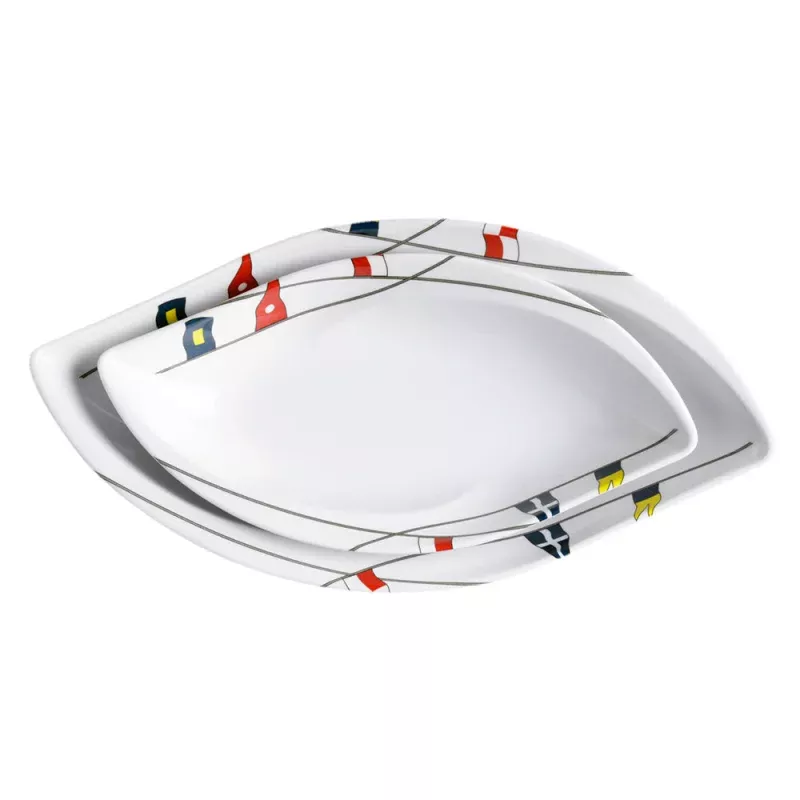 Marine Business Melamine Oval Snacks Set – REGATA – Set of 4