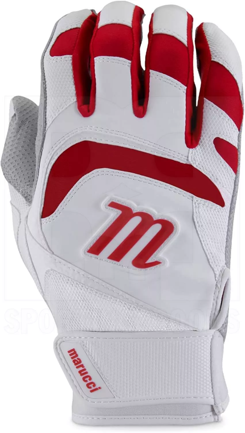 Marucci Adult Signature Batting Gloves White/Red