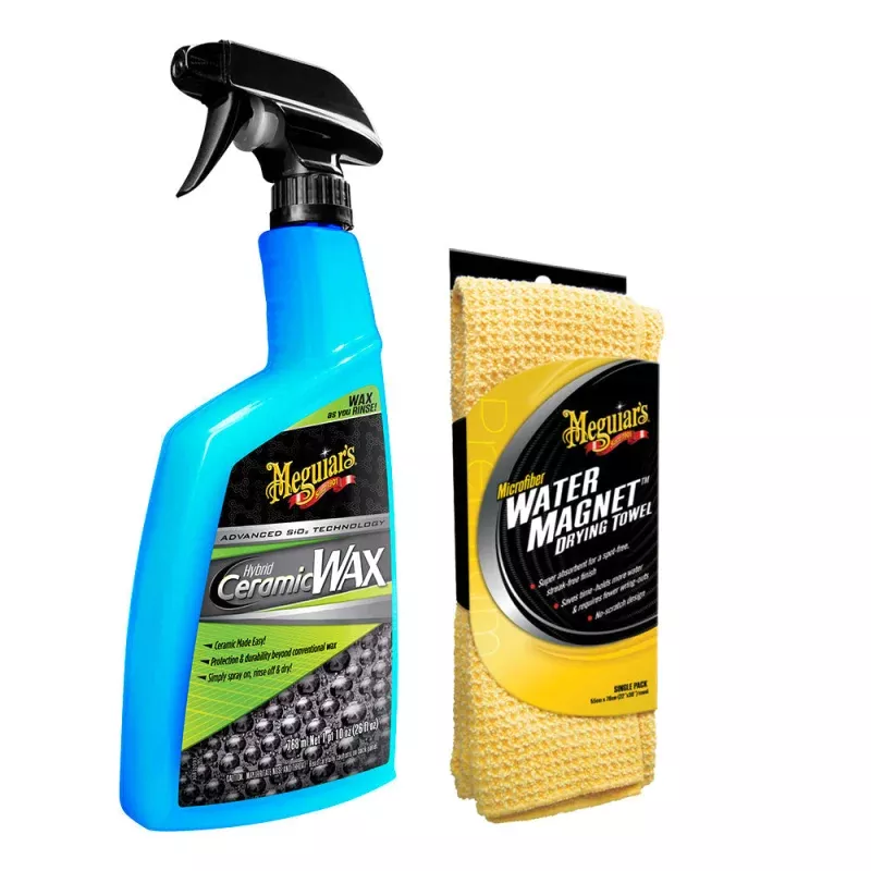 Meguiars Hybrid Ceramic Wax w/Water Magnet Microfiber Drying Towel – 22 x 30