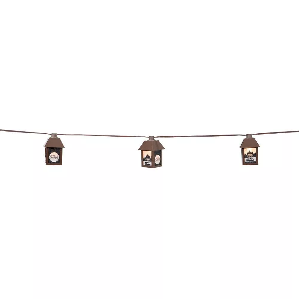 Metal Happy Camper Light Set, 10 Lights, 11' Cord