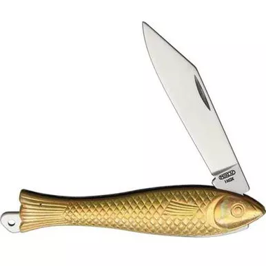 Mikov Fish Folder Pocket Knife with Bronze Handle