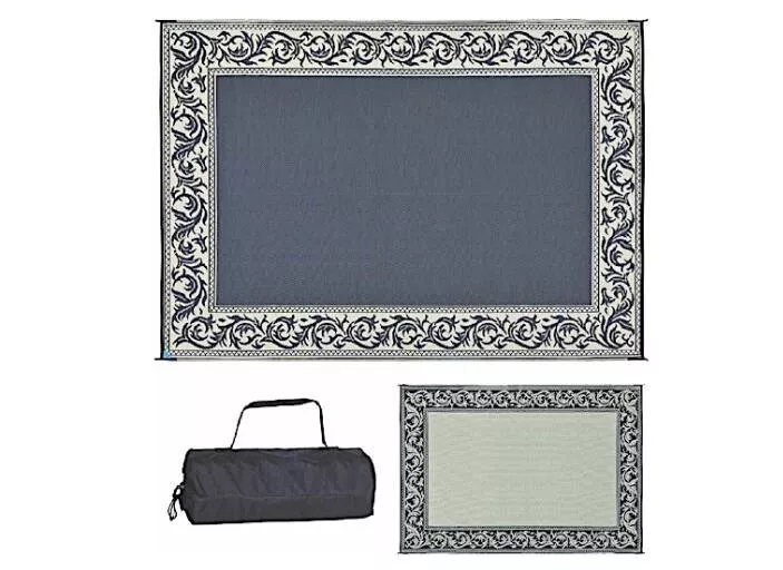 Ming's MarkStylish Camping 6 ft. x 9 ft. Classical Mat - Black/Beige• RD1