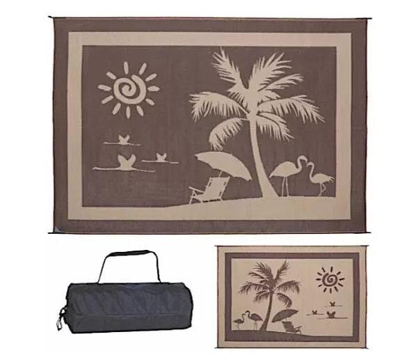 Ming's MarkStylish Camping 8 ft. x 11 ft. Beach Paradise - Brown/Beige• BP8117
