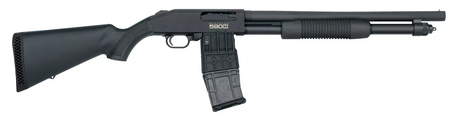 Mossberg 590M Mag-Fed Shotgun 12GA Matte Blue 18.5"