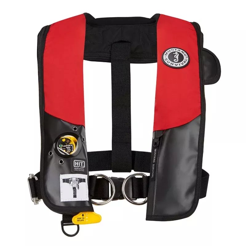 Mustang HIT Hydrostatic Inflatable PFD w/Sailing Harness – Red/Black – Automatic/Manual