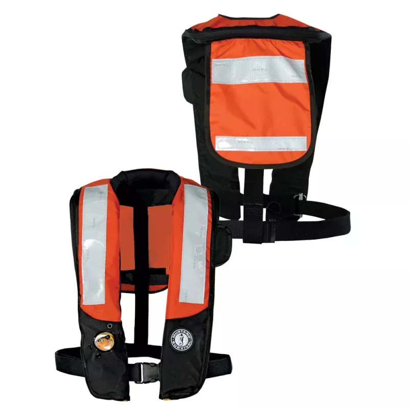 Mustang HIT Inflatable PDF w/SOLAS Reflective Tape – Orange/Black – Automatic/Manual
