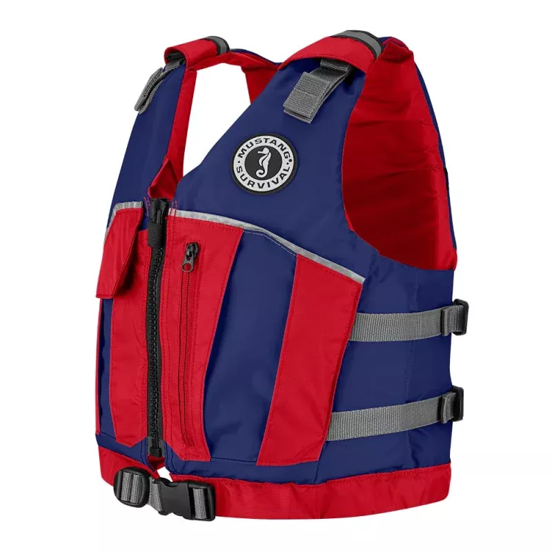 Mustang Youth Reflex Foam Vest – Navy Blue/Red