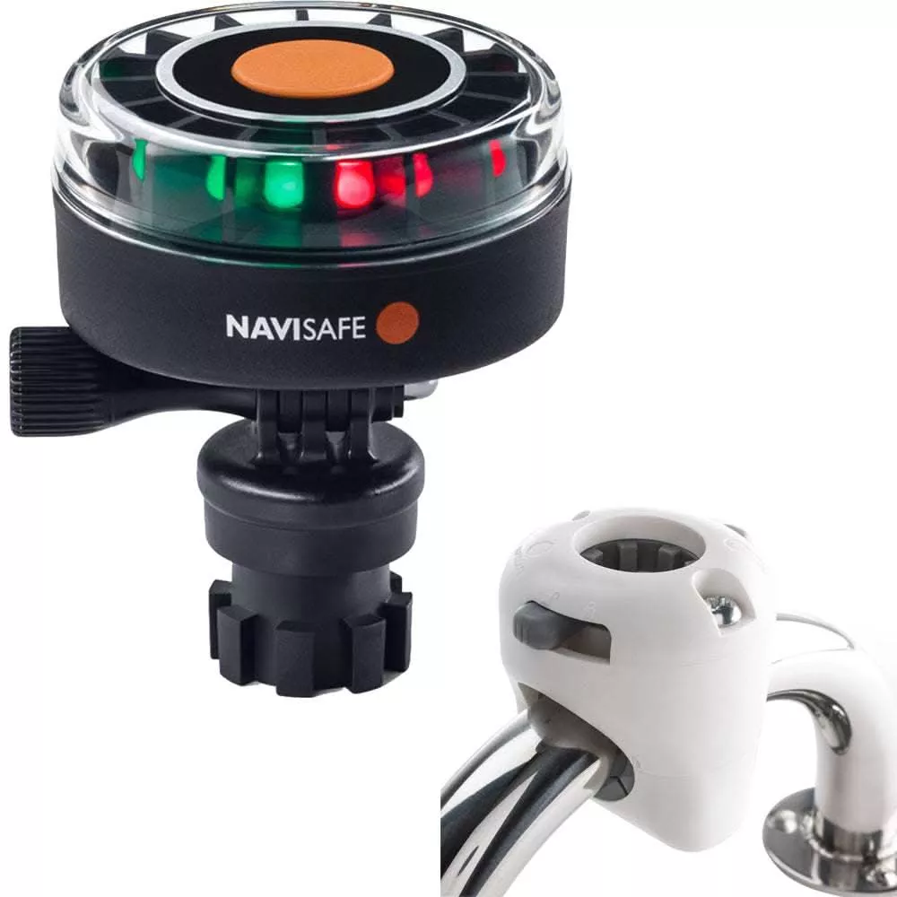 Navisafe Navilight 2NM Tricolor w/Navimount Base & Rail Mount – White | 340KIT3
