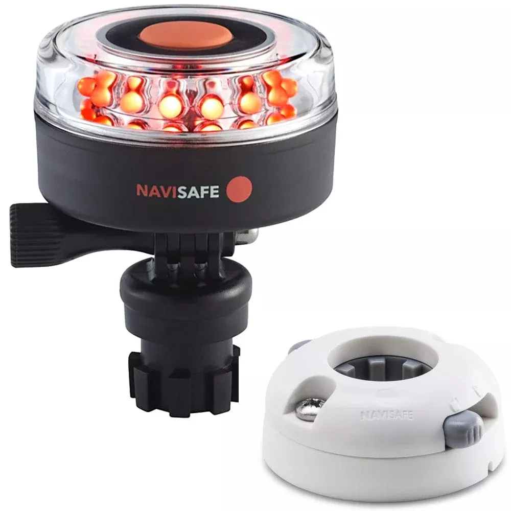 Navisafe Navilight All RED 360° 2NM w/Navimount Base & Horizontal Mount – White