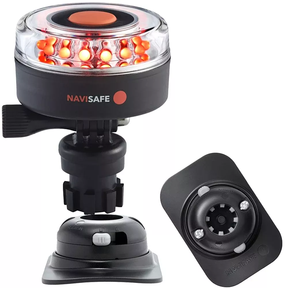 Navisafe Navilight All RED 360° 2NM w/Navimount Base & RIB Mount – Black