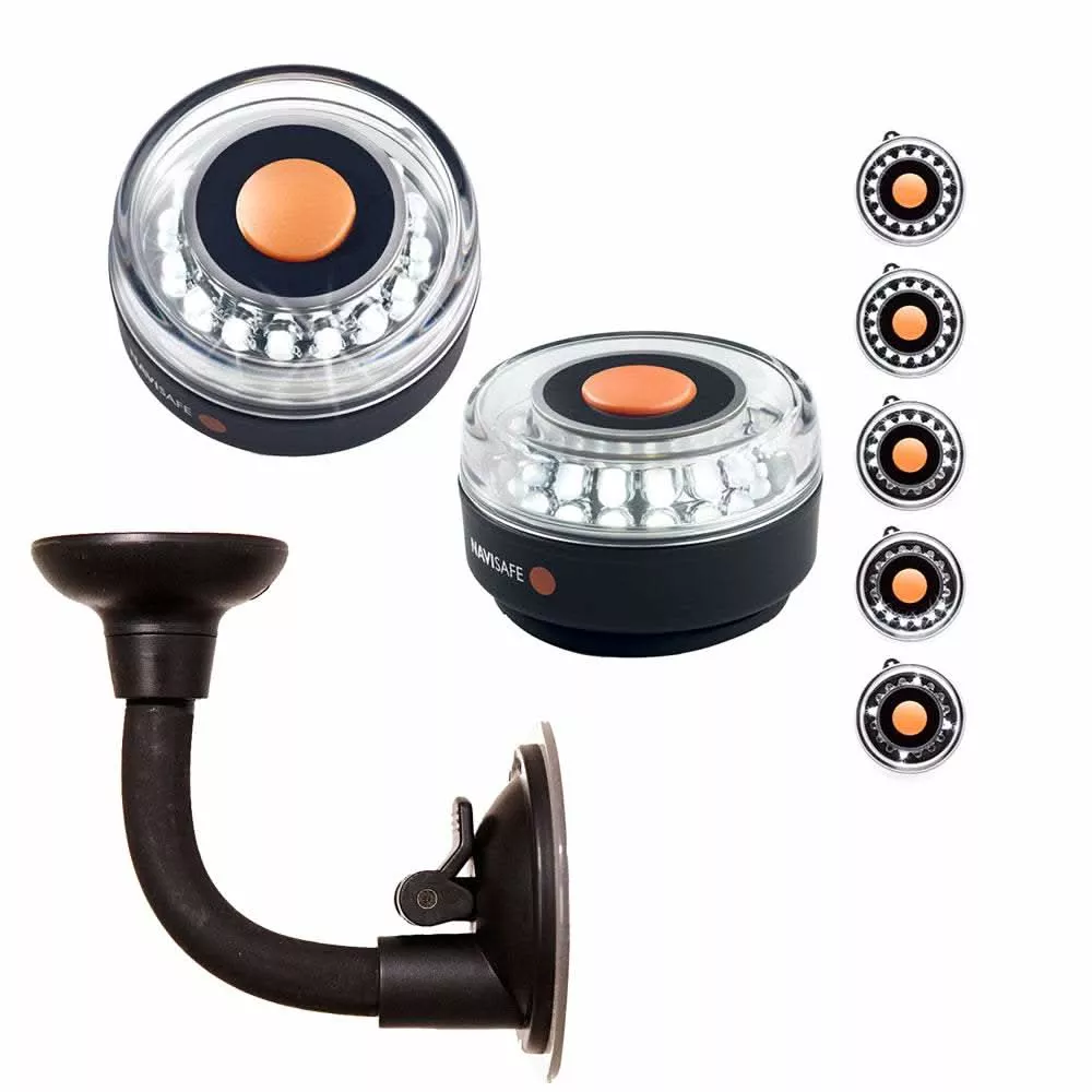 Navisafe Portable Navilight 360° 2NM - White w/Bendable Suction Cup Mount | 001KIT2