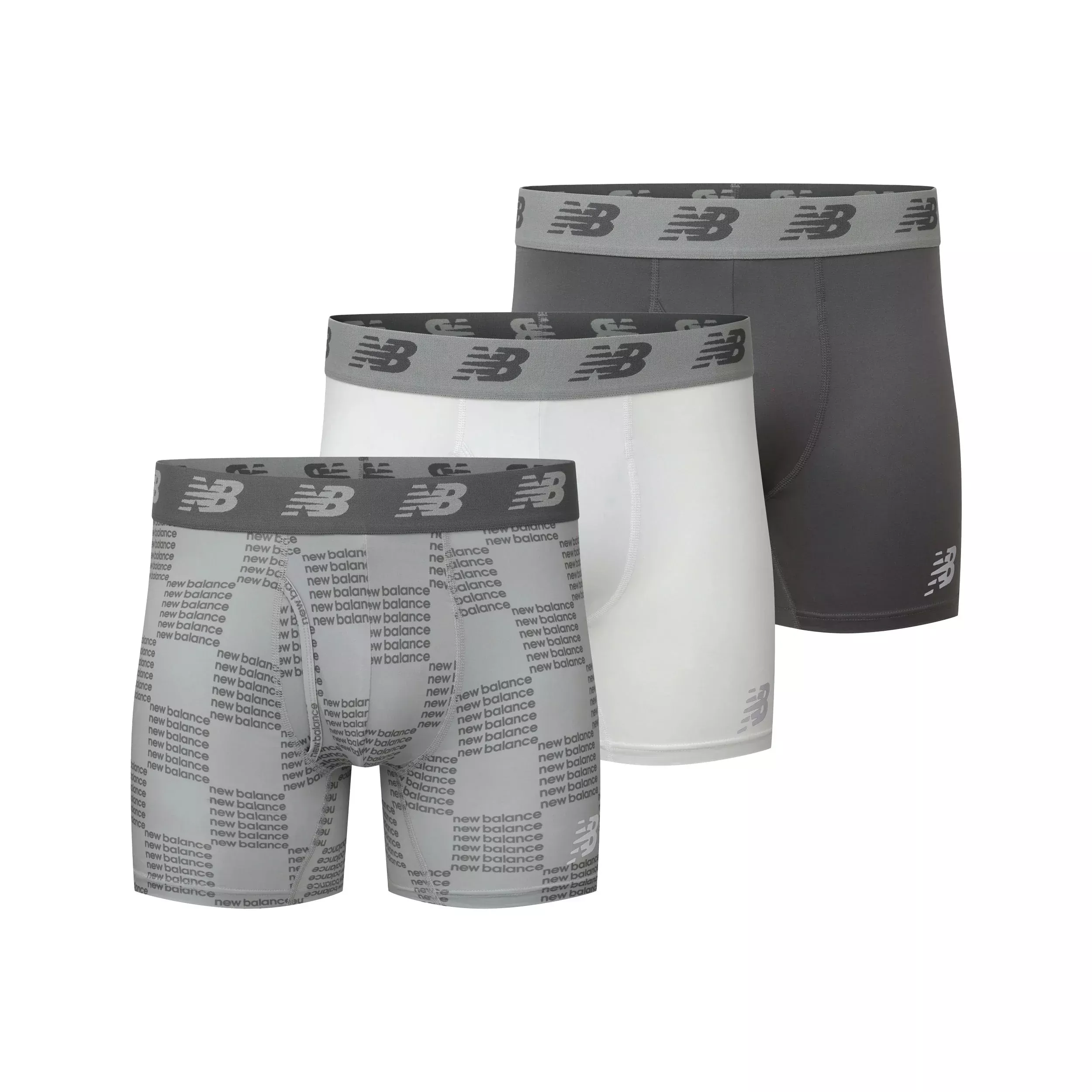 New Balance Men's Premium 6 Inch Boxer Brief with Fly 3 Pack