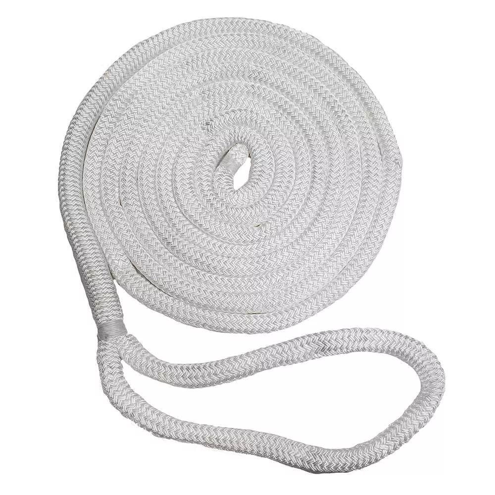 New England Ropes 1/2" x 35' Nylon Double Braid Dock Line - White - C5050-16-00035