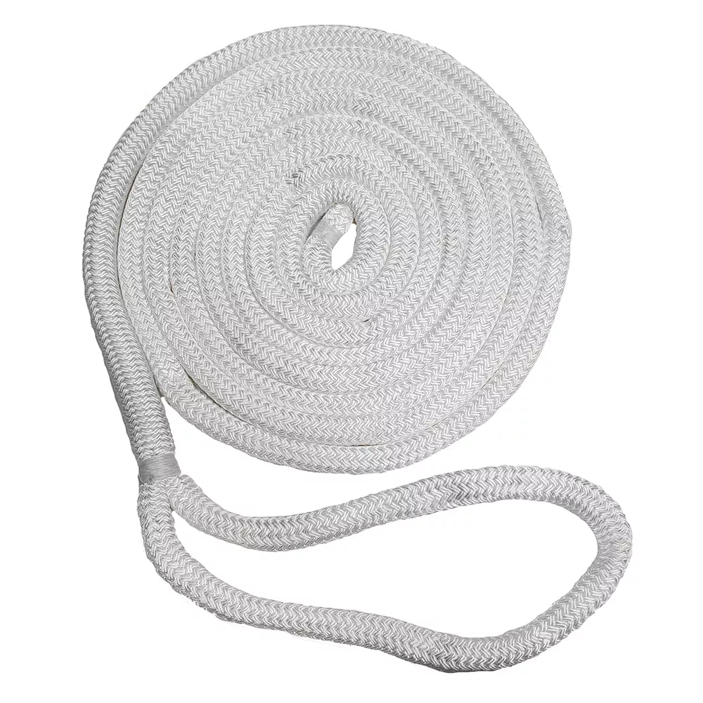 New England Ropes 1/2″ x 35′ Nylon Double Braid Dock Line – White