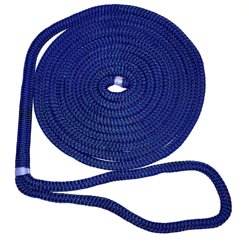 New England Ropes 3/4 Double Braid Dock Line – Blue w/Tracer – 25