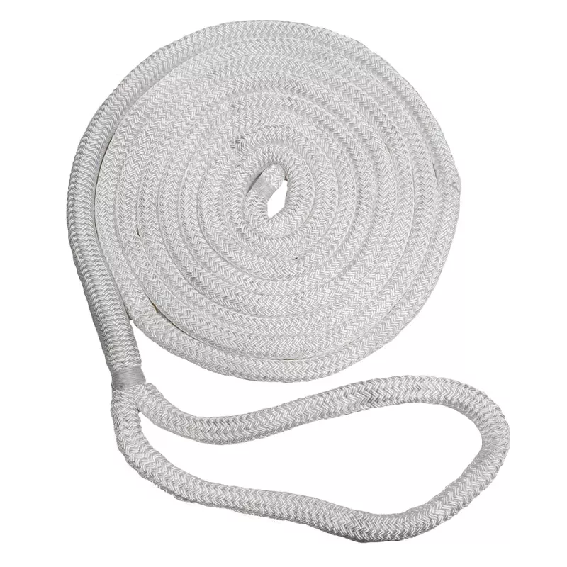 New England Ropes 3/4 Double Braid Dock Line – White – 50