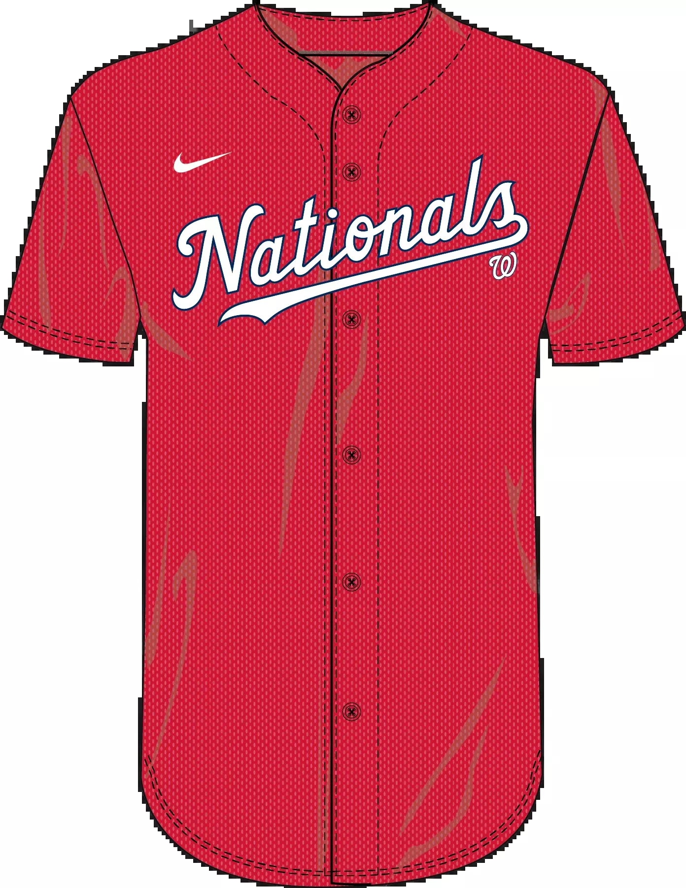 Nike Washington Nationals Youth Dri-Fit Full Button Jersey