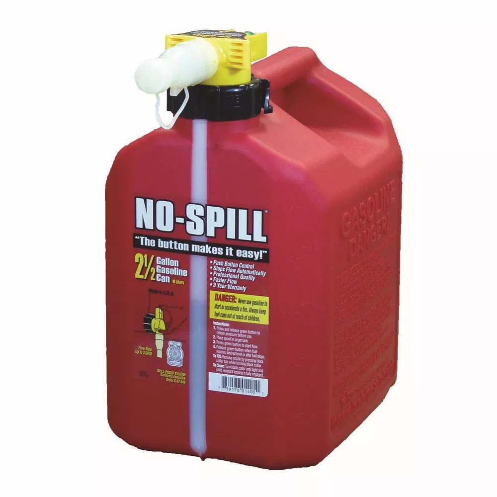 No-Spill Gasoline Cans - 2.5 Gallon Gasoline Can